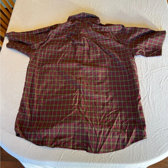 L.L. Bean Red and Green Casual Button Down Shirt with Plaid Pattern - Picture 2 of 6